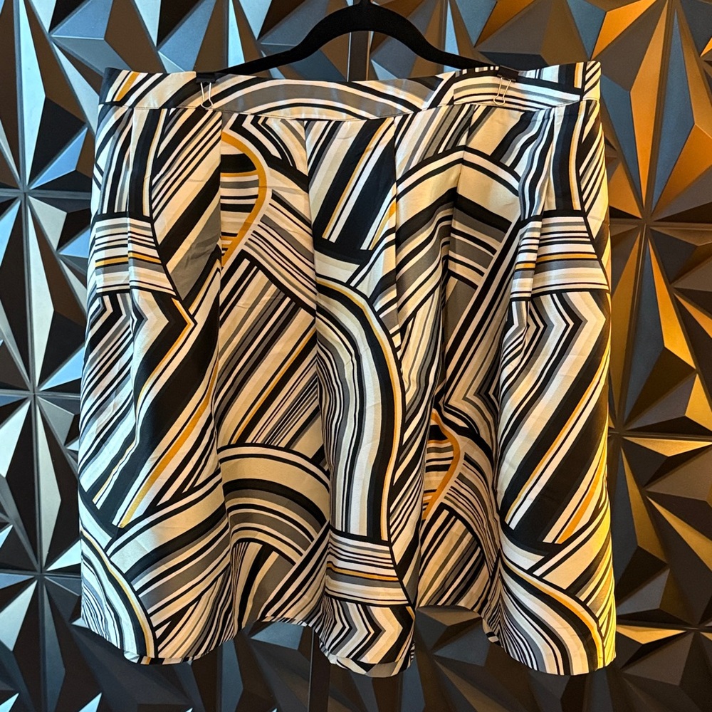 SALE- Abstract Black and White Multi-Colored Skirt